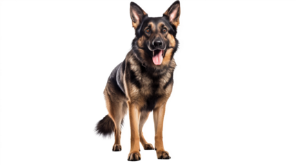 Chien berger allemand en transparence, sans background