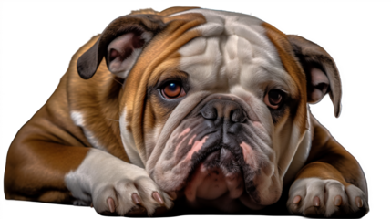 Chien Bouledog anglais en transparence, sans background