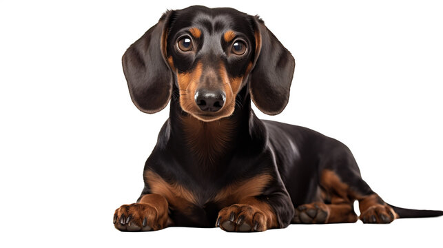 Chien Dachshund (ou Teckel) en transparence, sans background