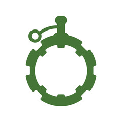 Green grenade vector icon design. Grenade bomb logo vector design.