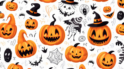 Fototapeta premium Halloween Seamless Pattern