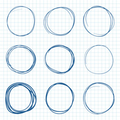 Circle line sketch icon in hand drawn style. Circular scribble doodle vector illustration on isolated background. Pencil or pen bubble sign business concept.