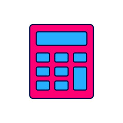 Filled outline Calculator icon isolated on white background. Accounting symbol. Business calculations mathematics education and finance. Vector