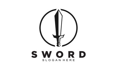 Sword illustration logo design vector