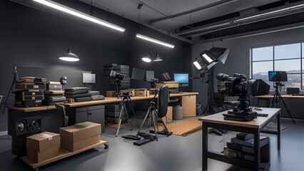 Photographic assets, camera, lens, studio set up, good quality lighting, background