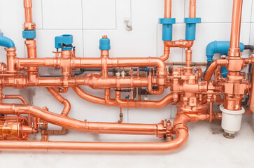 DreamShaper_v7_Plumbing_service_copper_pipeline_of_a_heating_s_0
