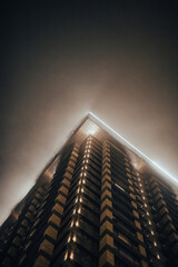 skyscrapers at night