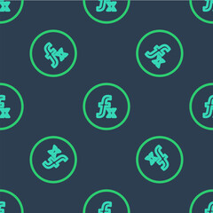 Line Function mathematical symbol icon isolated seamless pattern on blue background. Vector