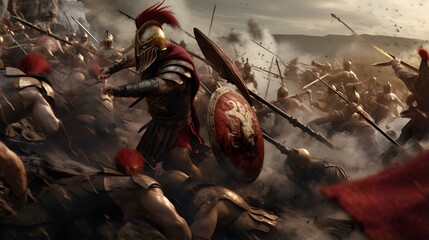 Fototapeta na wymiar Sparta old Roma fight