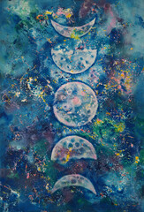 Moon phases acrylic


Abstract acrylic painting depicting the phases of the moon