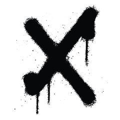 Graffiti spray paint Alphabet X Isolated Vector