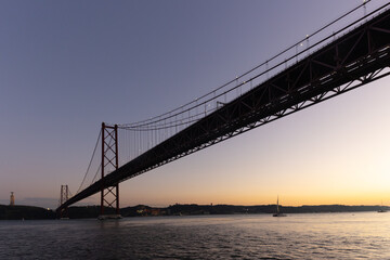 April 25 Bridge over the Tagus river At Sunset