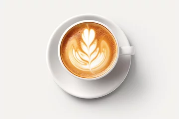 Fototapeten Coffee with latte art in cup , coffee lovers background, Generative Ai © Amir