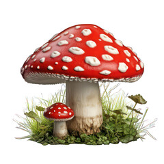 Fly agaric isolated on white created with Generative AI
