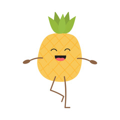 Fruit and Vegetable Cartoon Characters. Funny Fruit Illustration, Funny Vegetable Character