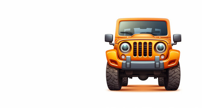 Yellow Jeep illustration front view