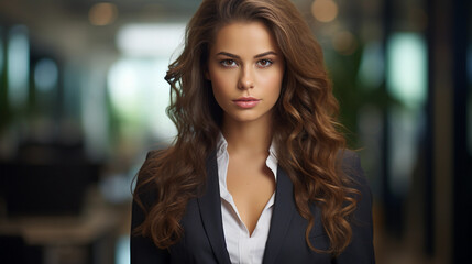 Obraz premium Beautiful Businesswomen in black suite