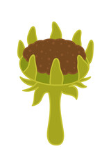 Sunflower Cartoon Illustration Isolated In White