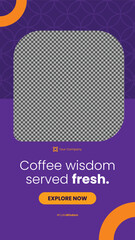 Vibrant Luxury Coffee Shop Social Media Template