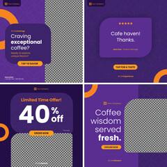 Vibrant Luxury Coffee Shop Social Media Template
