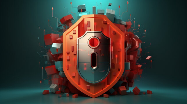 Data Protection Creative Illustration using shield, Data Privacy, Data Security, ad, banner, poster