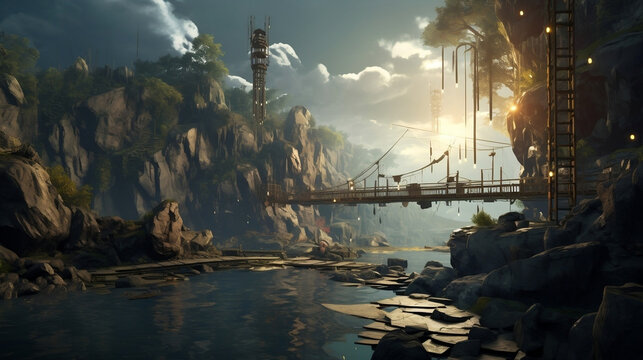 Upstream E&P Creative Illustration, Oil Rig Creative Illustration, offshore drilling visualization, oil rig artwork, drilling platform design, 