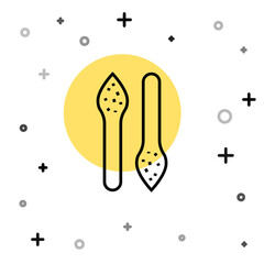 Black line Asparagus icon isolated on white background. Vegetable for farm market menu. Healthy food. Random dynamic shapes. Vector