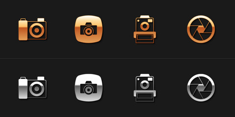 Set Photo camera, and Camera shutter icon. Vector