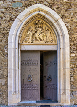 church door of Dominican Church, Friesach, Carinthia, Austria