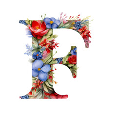 Christmas letter F design on a white background. English alphabet. Seasonal typography design.