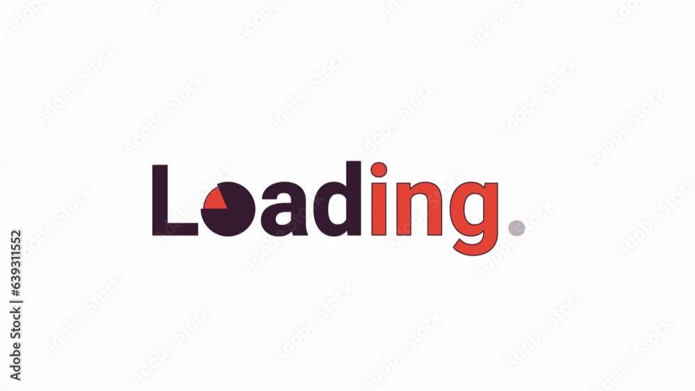 Poster graph pie chart line 2d loading text animation. investment diagram circle animated cartoon linear ob