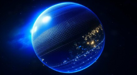 Fototapeta na wymiar blue disco ball