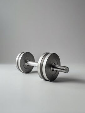 Dumbbell isolated on gray background