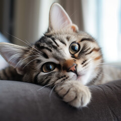 Fototapeta premium Cute cat closeup