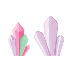 Crystal Stone Illustration. Flat illustration of a diamond. Template design for corporate business logo, mobile or web app. Vector illustration