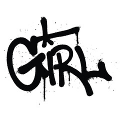 Graffiti spray paint Word Girl Isolated Vector