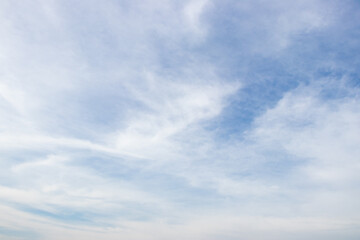 Clear blue color sky with white cloud background