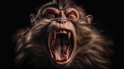 Compelling Monkey Image. Delve into the Fierce Emotion of an Angry Primate's Expression in Stunning Detail