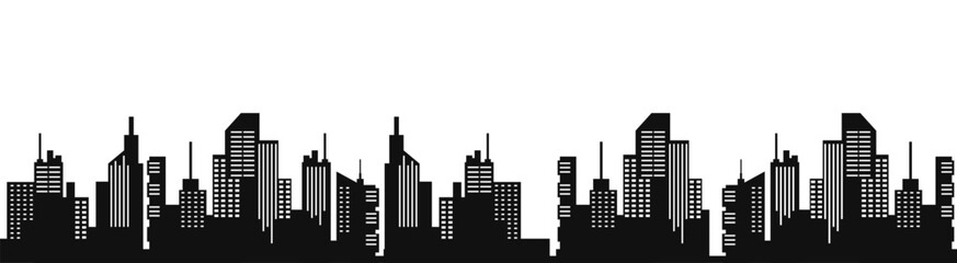 Black cityscape background. City buildings Monochrome urban landscape