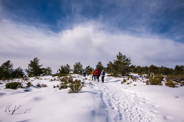 Fototapeta na wymiar Hikking in the mountains of Sierra de Guadarrama, Madrid. Spain