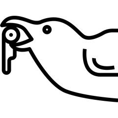 Crow with eye ball. outline icon design