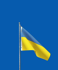 Ukrainian state flag - Yellow and blue national flag. a visual design work - istanbul, Turkey - August 30 (3D Rendering)