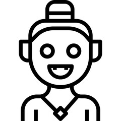 Thailand ghost. outline icon design