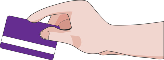 카드로 결재를 하는 손모양 벡터 일러스트