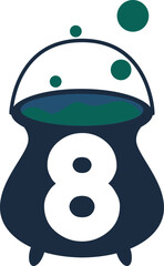 Cauldron to cook Halloween with a number 8