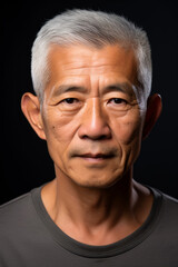 Fototapeta premium Old senior Asian man face portrait