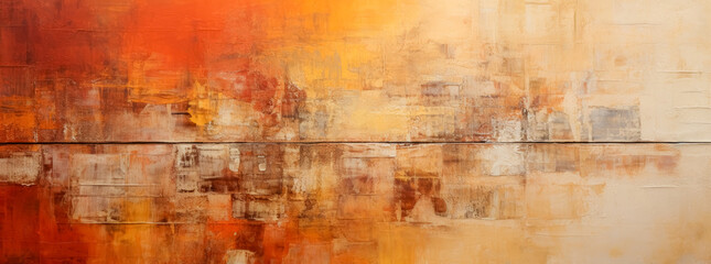 Abstract mixed red brown yellow red canvas paint texture background, grungy palette knives paint texture.