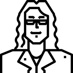 Musician man. outline icon design