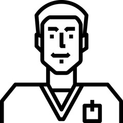 Nurse man. outline icon design