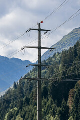 High voltage transmission line in Switzerland
